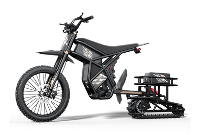 Black off-road vehicle with tracks on a white background