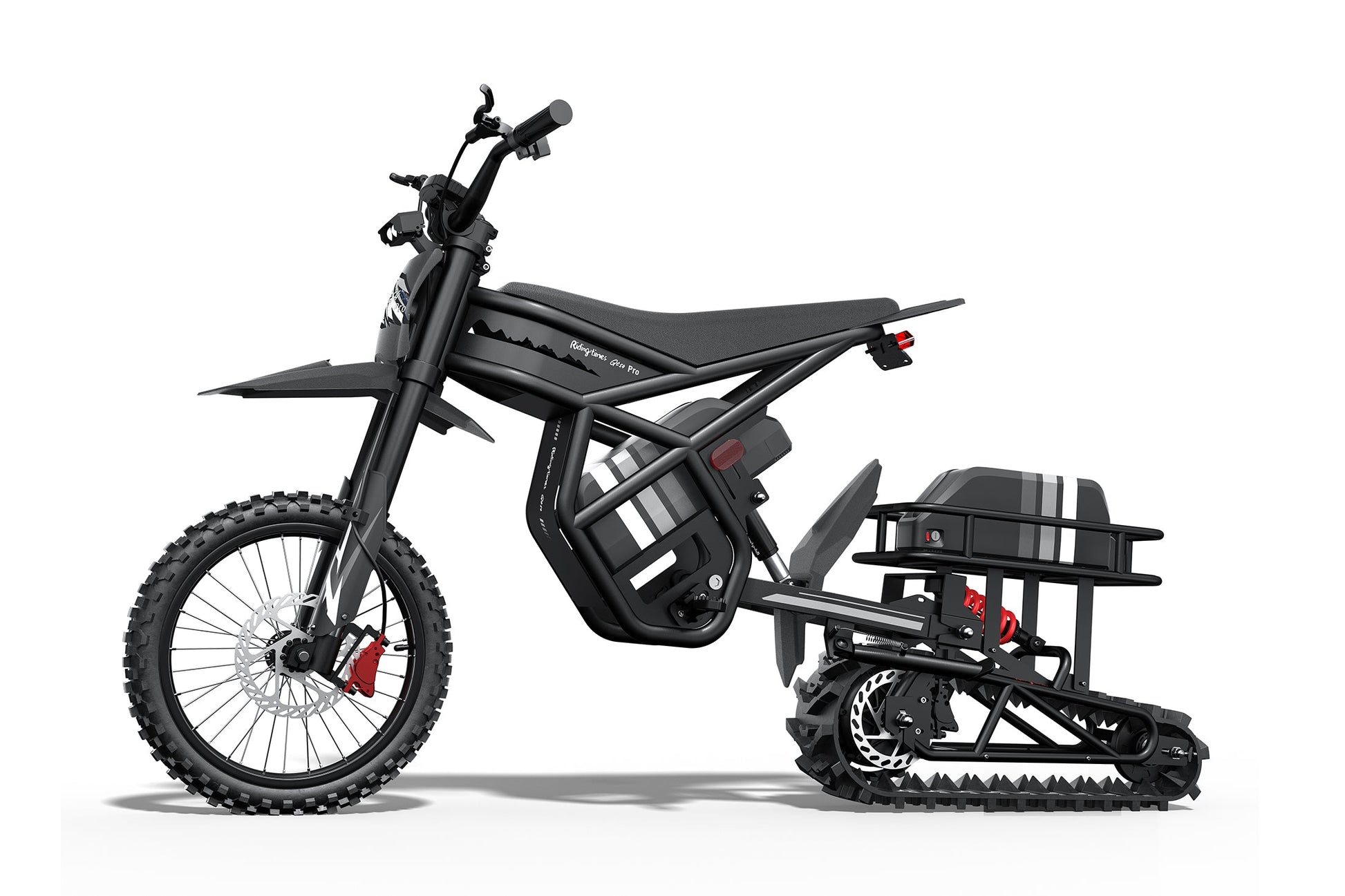 Black off-road vehicle with a trailer on a white background
