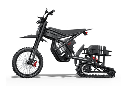 Black off-road vehicle with a trailer on a white background