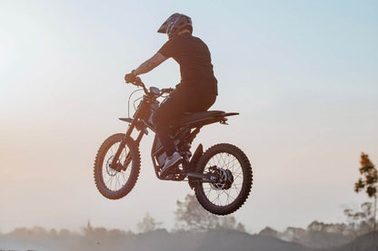 GT73 electric motorbike platform reference used on a dirt trail